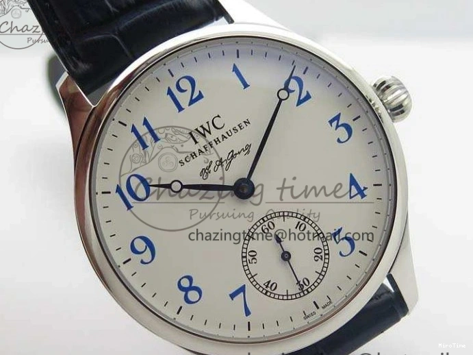 MIROTIME 0101 Portuguese Fa Jones IW544203 SS GSF 1:1 Best Edition White Dial On Leather Strap Trendsetting 7235